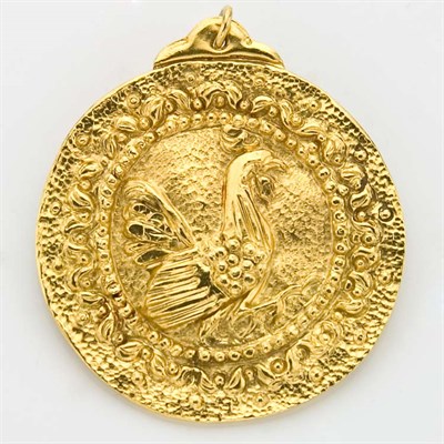 Lot 620 - High Kt. Gold Disc Pendant-Brooch, Lalaounis