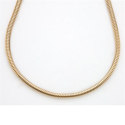 Lot 619 - Gold Snake Chain Necklace