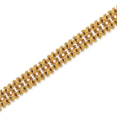 Lot 308 - Two Row X Link Gold Bracelet, Tiffany & Co.