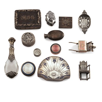 Lot 330 - Group of Six Continental Silver and Enamel...
