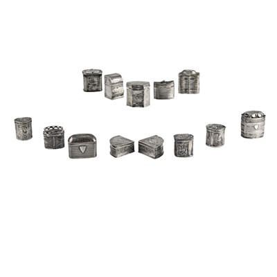 Lot 247 - Group of Continental Silver Boxes Various...