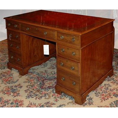 Lot 352 - George III Style Mahogany Pedestal Desk Height...