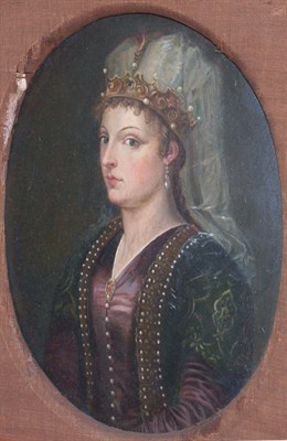 Lot 15 - Manner of Titian Woman Wearing a Jeweled Crown...