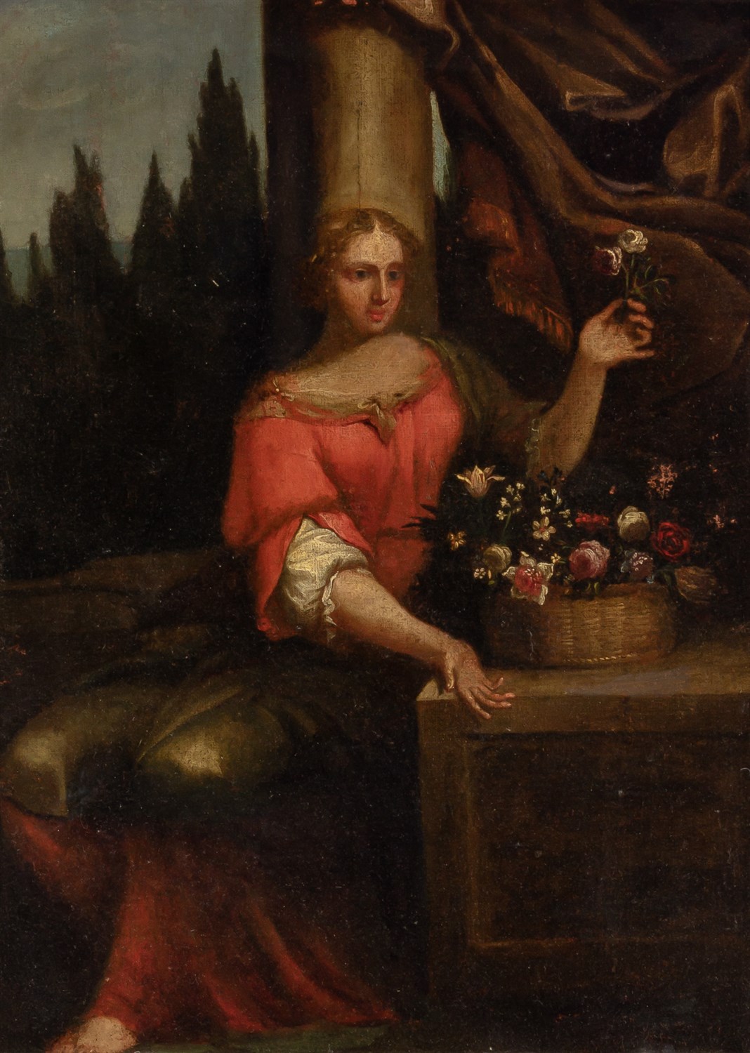 Lot 81 - Dutch School 18th Century Woman Seated with a...