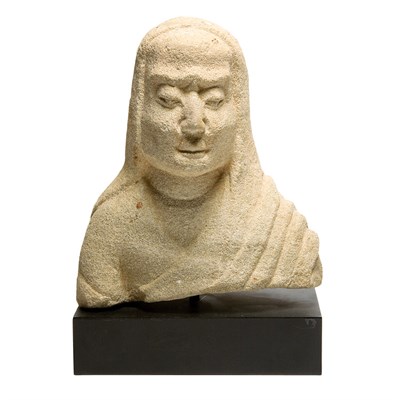 Lot 121 - Chinese Stone Carving of a Bust of a Lohan...