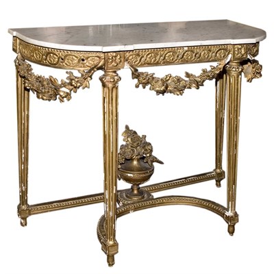 Lot 1114 - Louis XVI Style Painted Wood Console The...