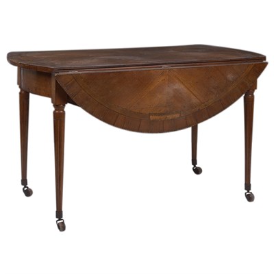 Lot 419 - Continental Neoclassical Walnut Drop-Leaf...