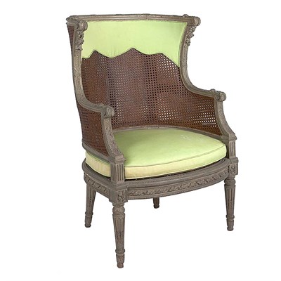Lot 408 - Louis XVI Style Painted Bergère a Orielles...