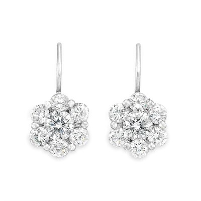 Lot 30 - Pair of Diamond Floret Earrings