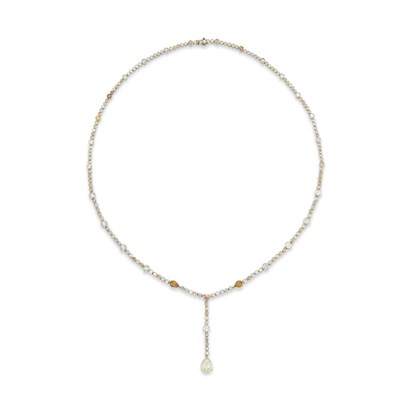 Lot 209 - Diamond and Colored Diamond Pendant-Necklace