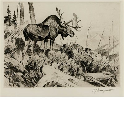 Lot 506 - Carl Rungius BROWSING (C. 44) Etching and...