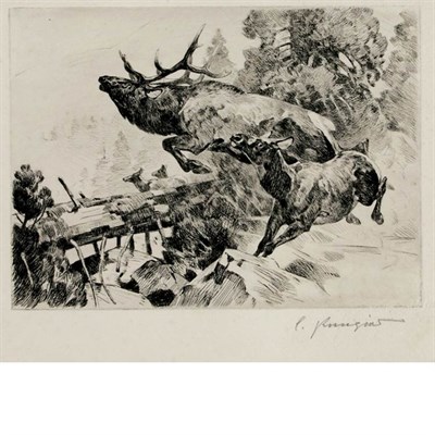Lot 499 - Carl Rungius (1869-1959) STAMPEDE (CROUCH 8)...
