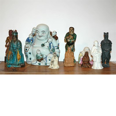 Lot 120 - Group of Ten Chinese Glazed Porcelain Figures...