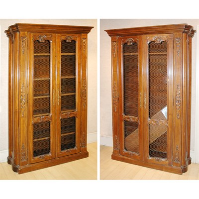 Lot 122 - Pair of Provincial Louis VXI Style Wire Door...