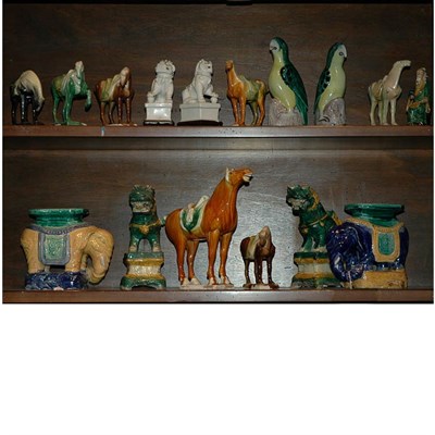 Lot 240 - Group of Chinese Glazed Porcelain and Pottery...