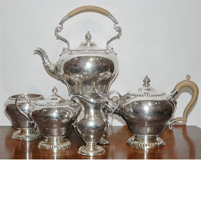 Lot 316 - Irish Silver Five-Piece Silver Tea Service...