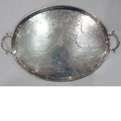 Lot 335 - English Sterling Silver Two-Handled Tray...