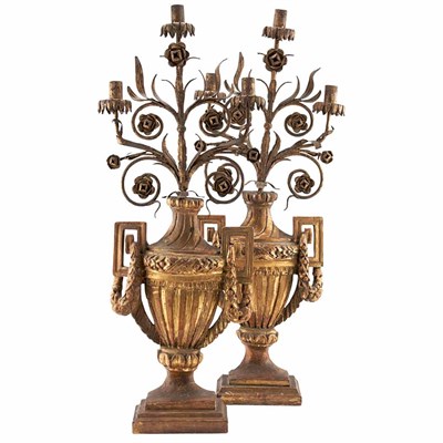 Lot 492 - Pair of Italian Neoclassical Gilt-Wood and...