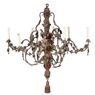 Lot 466 - German Rococo Painted and Parcel Gilt...