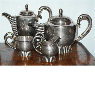 Lot 352 - Continental Silver Four-Piece Tea Service...