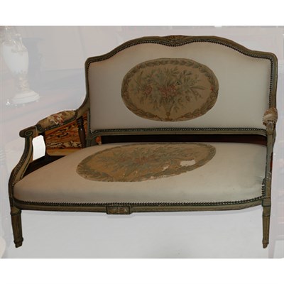 Lot 163 - Louis XVI Style Painted Settee Length 51 inches.