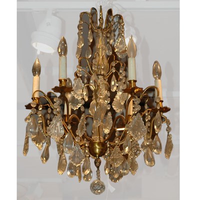 Lot 403 - Louis XVI Style Gilt-Metal and Cut Glass...