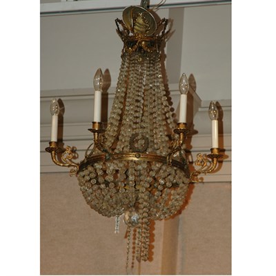 Lot 411 - Neoclassical Style Gilt-Metal and Cut-Glass...