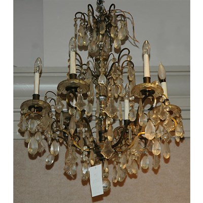 Lot 412 - Louis XV Style Gilt-Metal and Cut Glass...