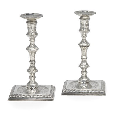 Lot 236 - Pair of George II Silver Candlesticks William...
