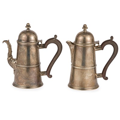 Lot 270 - Two Similar George V Silver Coffee Pots...