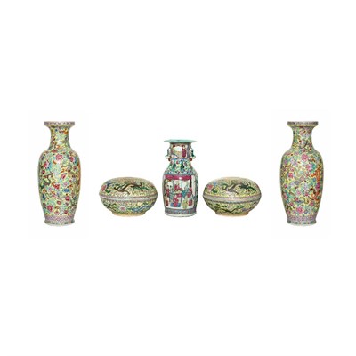 Lot 259 - Group of Five Chinese Famille Rose Porcelain...