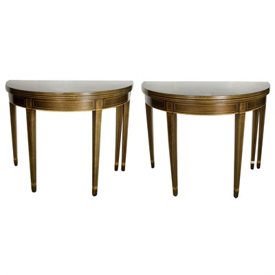 Lot 220 - Pair of George III Style Inlaid Mahogany...