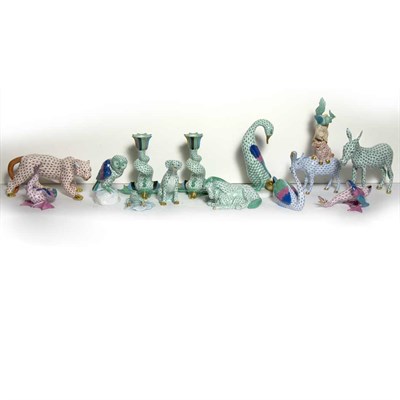 Lot 280 - Group of Herend Porcelain Figures and Figural...