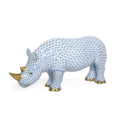 Lot 275 - Herend Porcelain Figure of a Rhinoceros Length...