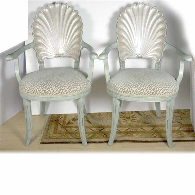Lot 284 - Set of Ten Wood Shell Back Dining Chairs...