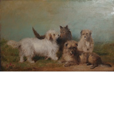 Lot 24 - English School 19th Century Four Field Dogs...