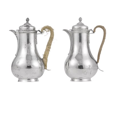Lot 269 - Pair of George V Silver Coffee Pots John Henry...