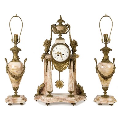 Lot 134 - Louis XVI Style Gilt-Bronze Mounted Marble...