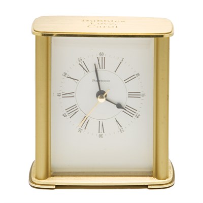 Lot 418 - Metal Desk Clock, Tiffany & Co.