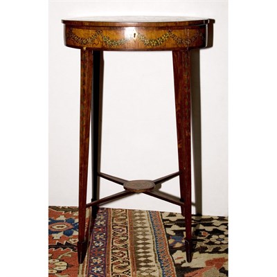 Lot 370 - George III Rosewood Banded Painted and...
