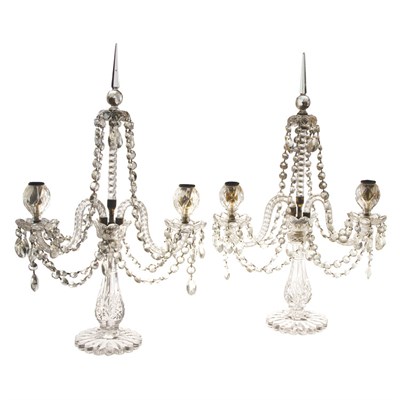 Lot 297 - Pair of George III Style Colorless Cut Glass...