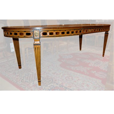 Lot 304 - Neoclassical Style Banded Mahogany Dining...