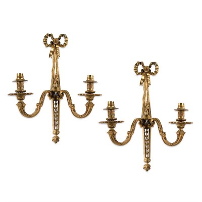 Lot 176 - Set of Six Regence Style Gilt-Metal Two-Light...