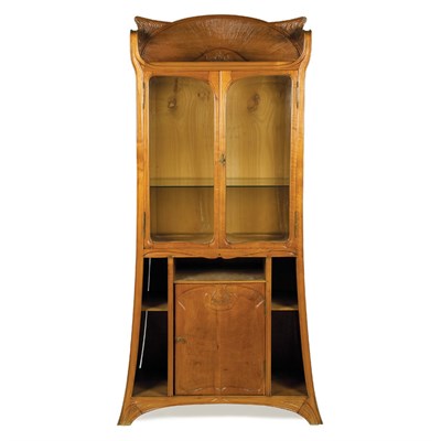 Lot 398 - Belgian Art Nouveau Walnut Etagere The open...