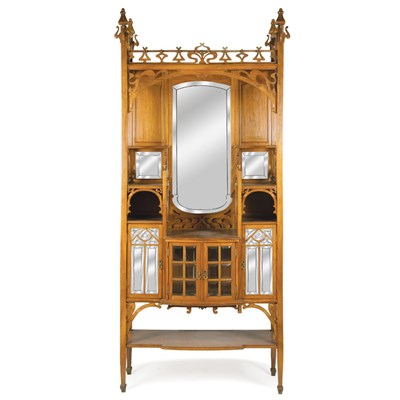 Lot 63 - Belgian Art Nouveau Carved Fruitwood Buffet...