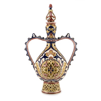 Lot 429 - Zsolnay Pecs Gilt and Enameled Ceramic Vase Of...