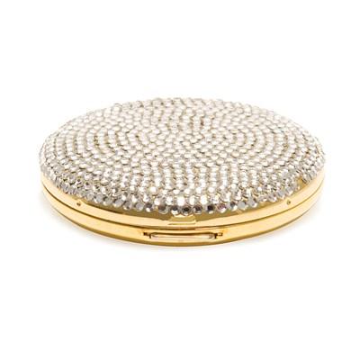 Lot 458 - Judith Leiber Compact Gilt-metal with flat...