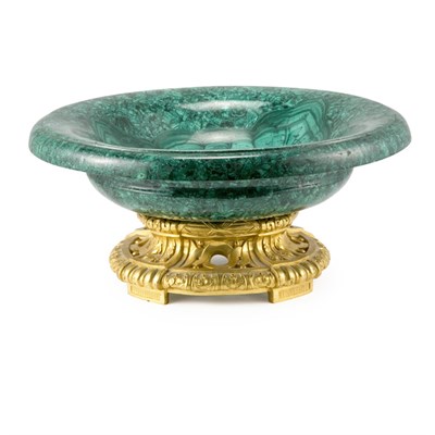 Lot 130 - Neoclassical Style Gilt-Metal and Malachite...