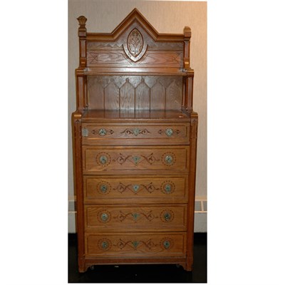 Lot 138 - American Modern Gothic Style Chestnut Chest of...