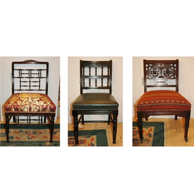 Lot 228 - Group of Three Aesthetic Movement Armchairs...
